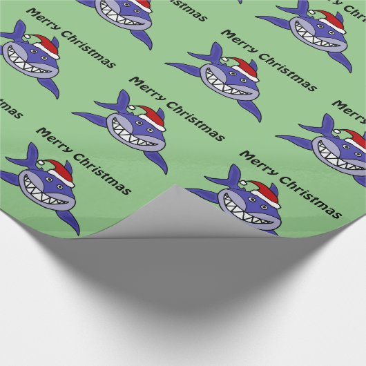 Lächelnde Haifisch-Weihnachtsgeschenk-Verpackung Geschenkpapier (Ecke)