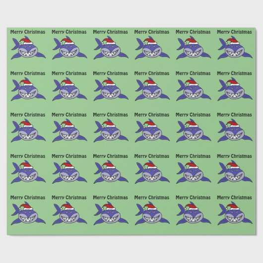 Lächelnde Haifisch-Weihnachtsgeschenk-Verpackung Geschenkpapier (Flach)
