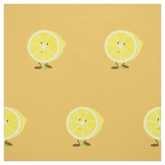 Lächelnde halbe Zitrone Stoff (Muster)