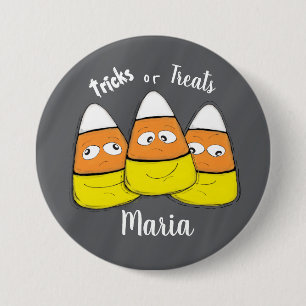 Lächelnde Halloween-Maisbonbons Button