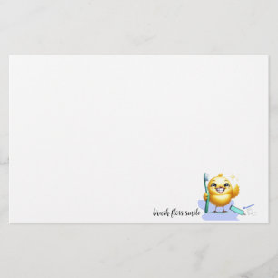 Lächelnde Henne mit Zahnarzt-Slogan Briefpapier