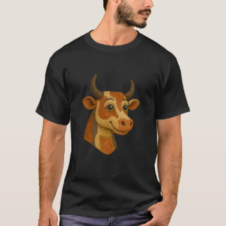 Lächelnde Highland-Kuh im Stil des alten Ägypten T-Shirt