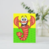 Lächelnde Hummer Postkarte (Stehend Vorderseite)