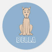 Lächelnde Hunde Großes Dan Runder Aufkleber (Vorderseite)