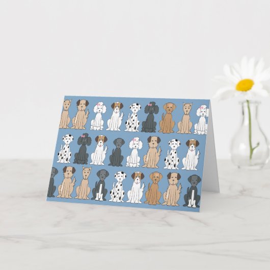 Lächelnde Hunde Karte (Kleine Pflanze)