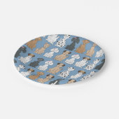 Lächelnde Hunde Pappteller (Schrägansicht)