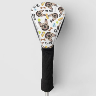 Lächelnde Hundefranzösische Bulldogge Golf Headcover