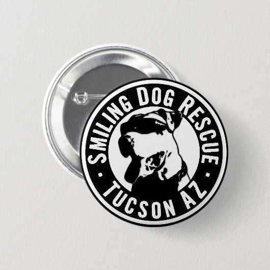 Lächelnde Hunderettung Button (Vorne & Hinten)