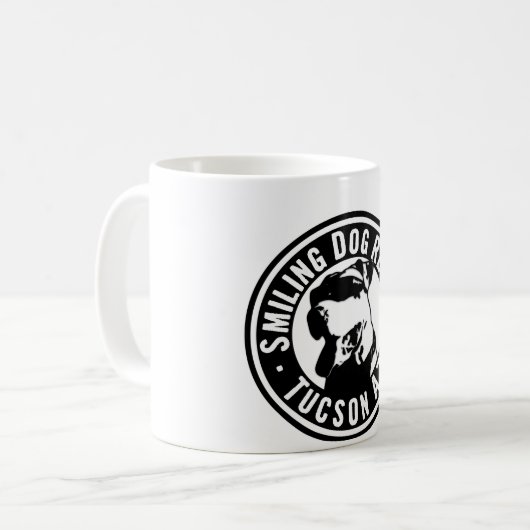 Lächelnde Hunderettung Kaffeetasse (Vorderseite Links)