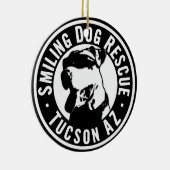 Lächelnde Hunderettung Keramik Ornament (Rechts)