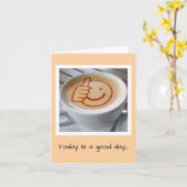 Lächelnde Kaffee Geburtstagskarte Karte (Gelbe Blume)