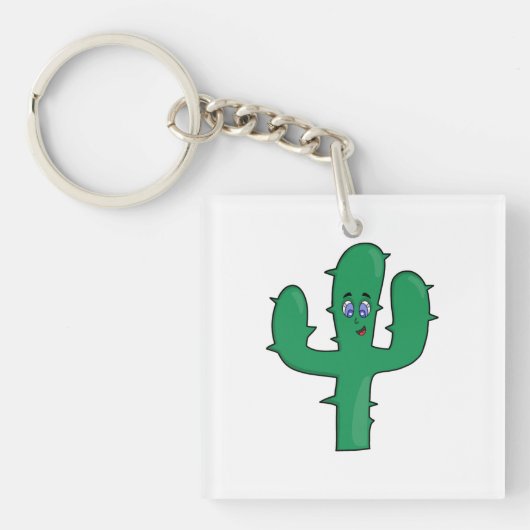 Lächelnde Kaktus Schlüsselanhänger (Vorderseite)
