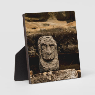 Lächelnde kambodschanische Stein-Totem-Foto-Plaket Fotoplatte