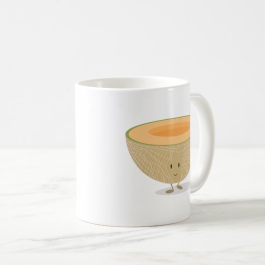 Lächelnde Kantalupe Kaffeetasse (VorderseiteRechts)