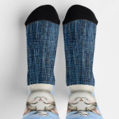 Lächelnde Kätzchen und Vögel Socken (Oben)