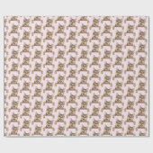 Lächelnde Katze auf rosa Geschenkpapier (Flach)