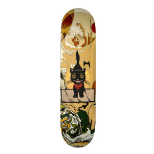 Lächelnde Katze Halloween-Skateboardplattform Skateboard