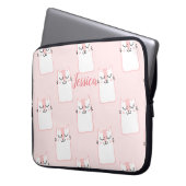 Lächelnde Katze Laptopschutzhülle (Vorderseite Links)