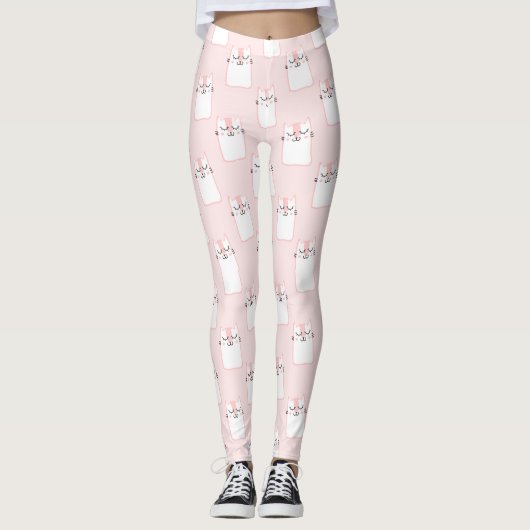 Lächelnde Katze Leggings (Vorderseite)