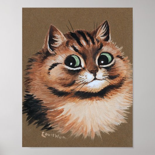 Lächelnde Katze, Louis Wain Poster (Vorne)