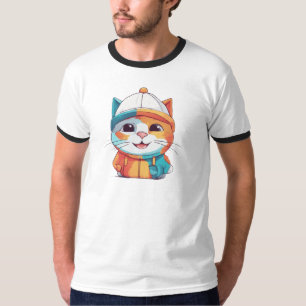 Lächelnde Katze mit einem Hut Clipart-78198 T-Shirt