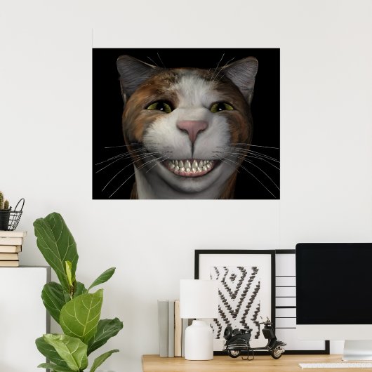 Lächelnde Katze Poster (Heimbüro)