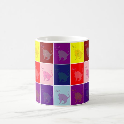 Lächelnde Katzenart Pop Kaffeetasse (Mittel)