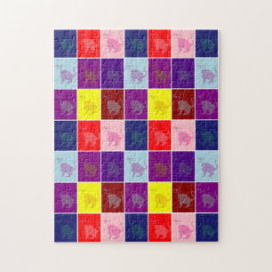 Lächelnde Katzenart Pop Puzzle