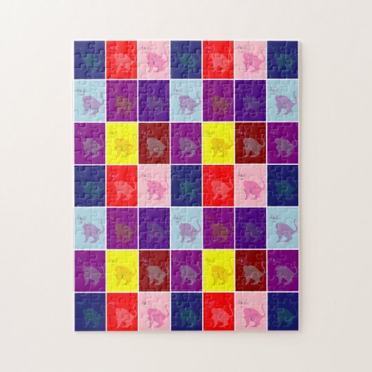 Lächelnde Katzenart Pop Puzzle (Vertikal)