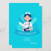 Lächelnde Krankenpflegekarte Einladung (Vorne/Hinten)