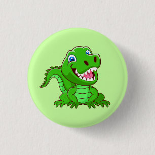 Lächelnde Krokodil-Cartoon-64836 Button