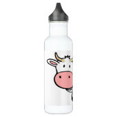 Lächelnde Kuh mit Daisies Edelstahlflasche (Links)
