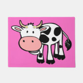 Lächelnde Kuh mit Daisies Fußmatte (Vorderseite)