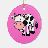 Lächelnde Kuh mit Daisies Keramik Ornament (Links)