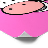 Lächelnde Kuh mit Daisies Poster (Ecke)