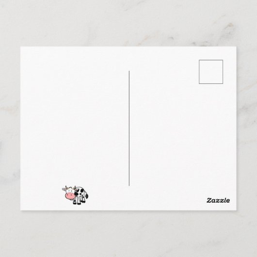 Lächelnde Kuh mit Daisies Postkarte (Rückseite)