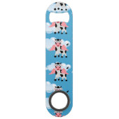 Lächelnde Kuh rosa Flügel Fliegender tierischer Ca Speed Flaschenöffner (Vorderseite)