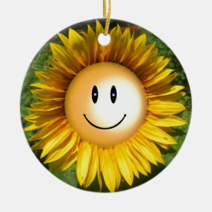 Lächelnde künstlerische Illustration von Sonnenblu Keramik Ornament
