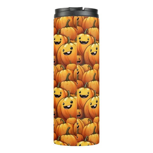 Lächelnde Kürbis Thermosbecher (Rückseite)