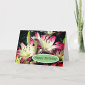 Lächelnde LilienBlume zum Geburtstag Karte (Vorderseite)