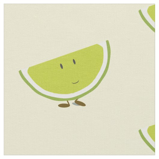 Lächelnde Limone Scheibe Stoff (Nahaufnahme)