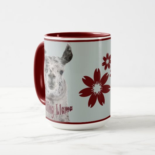 Lächelnde Llama-Tasse Tasse (Vorderseite Links)