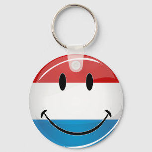 Lächelnde Luxemburger Flagge Schlüsselanhänger