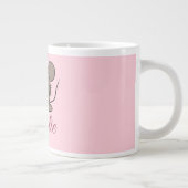 Lächelnde Maus - in Pastellrosa mit Monogramm Jumbo-Tasse (Rechts)