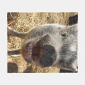 Lächelnde Minischwein-Fleece-Decke, Medium Fleecedecke (Vorderseite (Horizontal))