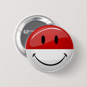 Lächelnde Monaco-Flagge Button (Vorne & Hinten)