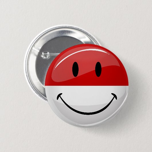 Lächelnde Monaco-Flagge Button (Vorne & Hinten)