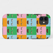 Lächelnde Monsterblockgesichte Case-Mate iPhone Hülle (Rückseite (Horizontal))