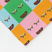 Lächelnde Monsterblockgesichte Fleecedecke (Ecke)