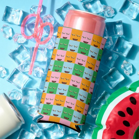 Lächelnde Monsterblockgesichte Selters Dosenkühler (In Situ Sommer)